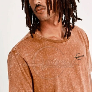 Camiseta con lavado ácido de estilo personalizado para hombre, diseño informal de manga corta de talla grande S 100% de algodón a la venta - Product Image 4