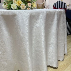 Wholesale Modern Round Woven Polyester Oilproof Customizable Luxury High Jacquard Elegant Tablecloth For Wedding Banquet - Product Image 5
