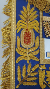 Tablier maçonnique sans manches en cuir véritable brodé à la main par Grand Maître, personnalisable, vente en gros, haute qualité - Product Image 4