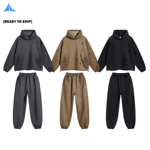 Mùa Xuân 450gsm Enzyme Đá Rửa Nặng Bông Drop Soulder Quá Khở Mài Mòn Lụa Màn Hình In Chạy Bộ Phù Hợp Với Cho Những Người Trẻ Tuổi - Product Image 5