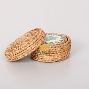 Pas cher Prix coloré rotin coquille thé café tapis tissé à la main rotin coquille sous-verres napperon coussin isolant décoratif - Product Image 5