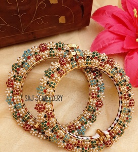 Beautiful Ethnic Kada <b>Bangle</b> Jewelry <b>Set</b> Elegant Openable <b>Bangle</b> with Meenakari for Women Traditional Wear for Functions - Product Image 2