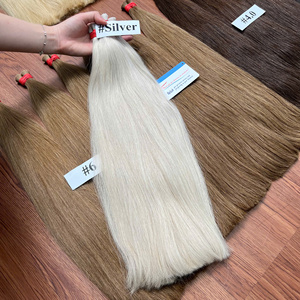 Qualité supérieure!! Fournisseur en gros Cuticule étirée double cheveux vierges en vrac Extensions de cheveux en vrac d'un donneur couleur blanche - Product Image 3