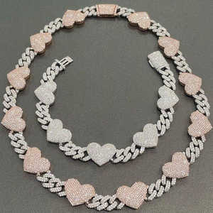 Chaîne cubaine en or rose 18 carats de haute qualité avec diamants de laboratoire, bijoux hip-hop personnalisés, export premium certifié unisexe - Product Image 3