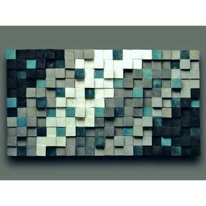 Décoration murale en mosaïque de bois récupéré moderne Accent élégant pour la maison ou le bureau - Product Image 2