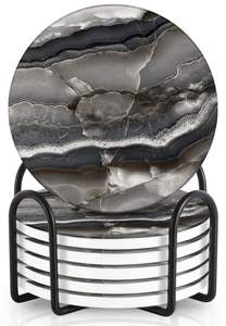 Custom <b>Marble</b> <b>Coasters</b> Natural Stone Handmade Beverage <b>Coaster</b> Set for Home Décor Gift Purpose - Product Image 2