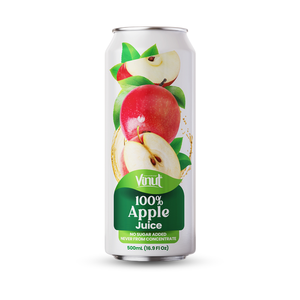 Bebida de jugo de manzana 100% 500ml, lata sin azúcar añadido, nunca de concentrado, fabricante de Vietnam - Product Image 1