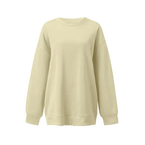 Sweat à capuche en coton double face écologique pour femmes pull à épaules tombantes respirant avant imprimé Logo pour l'hiver - Product Image 2