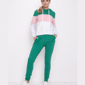 ชุดวอร์มเล่นกีฬาสำหรับผู้หญิงชุดออกกำลังกายเล่นฟิตเนสชุดแทร็คสูทเข้ารูปลายทางด้านข้าง - Product Image 2