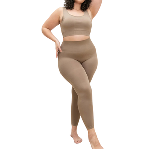 Conjunto de Yoga sin Costuras de Talla Grande con Tela Elástica de Cintura Alta, Ajuste Suave, Ropa Deportiva de Soporte para Entrenamiento en el Gimnasio para Mujer - Product Image 5