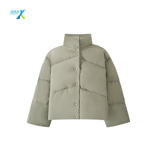 Blouson court pour femme, veste d'hiver courte, fermeture éclair sur le devant, veste matelassée légère, capuche, vêtement d'extérieur chaud et confortable, rembourrage en coton - Product Image 6
