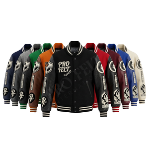 OEM ODM Fabrication sur mesure de patchs en chenille brodés, vestes de baseball de style universitaire, couleur unie, lettres, vestes de baseball pour hommes - Product Image 1