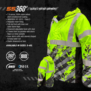 Custom Sublimation Hi Vis Contrast <b>Reflective</b> Tape Sublimation Print Long Sleeve <b>Jacket</b> for <b>Men</b> - Product Image 6