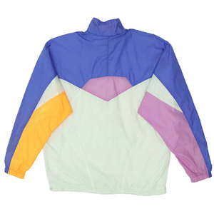 Veste coupe-vent rétro unisexe personnalisée hommes 100% polyester matériau imperméable 80s 90s Design léger fermeture éclair bloc de couleur - Product Image 2