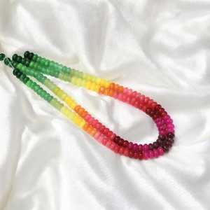 Quartz naturel multicolore ombré lisse Rondelle perles 7mm-8mm pierre précieuse en vrac pour la fabrication de bijoux approvisionnement en gros - Product Image 3