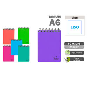 A6 copertina in plastica quaderno 80 fogli semplici 60Gr/M2 morbida carta Offset colori fluorescenti per uso scolastico libro di composizione diario - Product Image 1