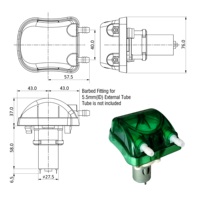 Pompe péristaltique 2 rouleaux 1000 ml/min 12V avec tête interchangeable et Santoprene 271-73 pour machine à boissons