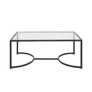 玻璃简易接待区时尚北欧轻奢华长方形大理石顶咖啡桌家居客厅