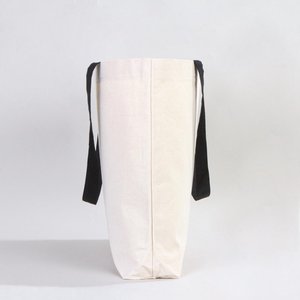 Sac de plage en toile de coton pour femmes, 10 oz, avec poignées noires, 19 x 16 x 4 pouces (48 x 41 x 10 cm) - Product Image 4