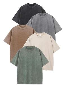 T-shirt à manches courtes en coton épais 230g pour hommes T-shirt à manches courtes en pur coton ample de couleur unie - Product Image 5