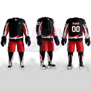 Tenues de hockey sur glace respirantes et légères, fabriquées en tissu 100% polyester durable, évacuant l'humidité, confort et flexibilité améliorés - Product Image 1