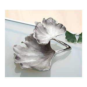 Plato de hoja de Gingko de aluminio, tazón de malla con chapado en plata, bandeja de hoja de Gingko de Metal de la mejor calidad para mesa, artículo decorativo - Product Image 5