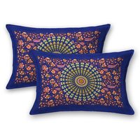 Reine taille bleu Mandala housse de couette ensemble ethnique indien Style bohème drap de lit plat 2 oreillers assortis pour décor de literie pour enfants