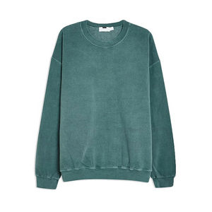 2025 Logo personalizado del fabricante 350G algodón patrón sólido cuello redondo manga larga lavado ácido sudadera para hombres temporada de invierno - Product Image 1