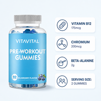 Gummies Énergétiques Marque Blanche OEM ODM – Complément Pré-Entraînement BCAA Acides Aminés Bêta-Alanine – Végétalien Faible en Sucre pour Adultes (Ne convient pas aux enfants)