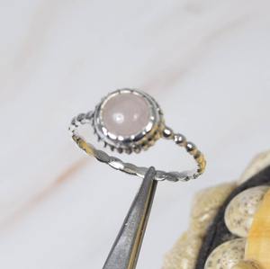 Bague en argent sterling massif 925 faite à la main en quartz rose naturel bijoux de mode pour femmes cadeaux de mariage - Product Image 4