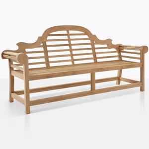 Banc de jardin en teck pour l'extérieur, avec structure en teck massif et finition en bois naturel - Product Image 1