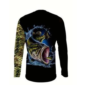Camisetas de pesca personalizadas de alta calidad para hombres, patrón de impresión de diseño superior, impermeable y competitivo, precio al por mayor sublimado - Product Image 4