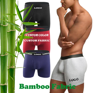 กางเกงชั้นในบ็อกเซอร์ของผู้ชายผ้าไนลอนสีทึบกางเกงขาสั้นสำหรับผู้ชายผ้าฝ้ายโมดอลโลโก้ของคุณเองจัดส่งแบบ DDP - Product Image 2