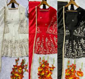 Ropa de fiesta de moda Palazzo con diseñador Top y Dupatta Traje étnico para mujer con detalles bordados Perfecto para festivo - Product Image 6