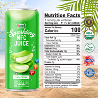 Boisson gazeuse à l'aloe vera 90 Brix Marque VINUT Canette en aluminium 330 ml Pack de 24 OEM ODM Formule personnalisée Réfrigérée Vietnam