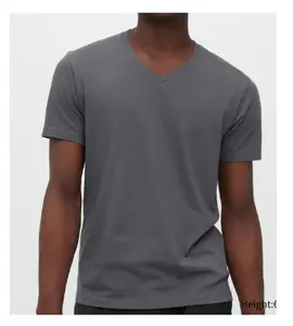2022 Summer Cotton Mens T-shirt Short-sleeve Man T shirts V neck Pure Color s clothing t shirts Tops Tee men's clothing