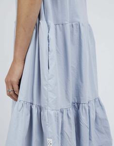 Robes d'été décontractées pour femmes, taille plus, bleu ciel, double épaisseur, vêtements pour femmes, robes midi pour femmes - Product Image 3