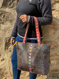 Sacs à main pour femmes en cuir de vachette véritable à imprimé animal, style vintage, grande capacité, sacs à bandoulière de cow-girl, style nouveau - Product Image 2