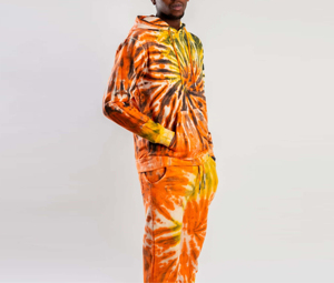 Men's Custom Made <b>Tie</b> <b>Dye</b> Tracksuit with Anti-Wrinkle Breathable Printed Style Unique Solid Pattern Hooded Collar for Winter - Product Image 1