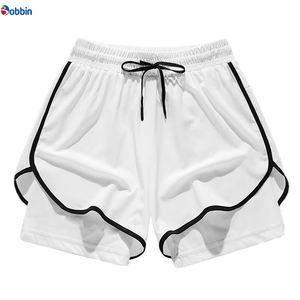 Pantalones Cortos Deportivos 2 en 1 con Logotipo Personalizado para Hombre, Pantalones Cortos Deportivos con Bolsillo Interior para Teléfono, Color Sólido, Ropa Masculina - Product Image 1