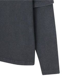 เสื้อยืดผ้าฝ้าย100% สำหรับผู้ชายเสื้อยืดคอกลมแขนสั้นเข้ารูปปกติสีพื้นเนื้อผ้าถักแบบบ็อกซี่ฟิต250gsm - Product Image 2