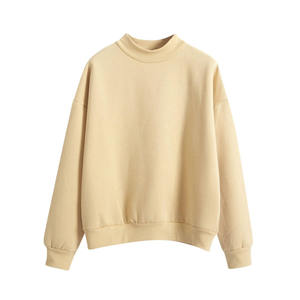 Sweat-shirts unisexes à épaules tombantes de qualité supérieure en gros, couleur unie, poids lourd, motif uni, col montant, sweat-shirt pour homme - Product Image 1