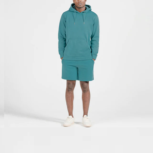 Fabrication directe en usine grande taille hommes hiver sweat motif solide polaire tissu à capuche Logo personnalisé anti-rétrécissement tricoté - Product Image 6