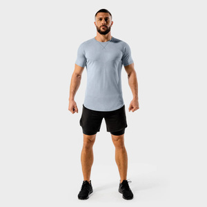 Camisetas de entrenamiento de gimnasio de verano para hombre, camisetas transpirables de secado rápido para entrenamiento al aire libre y correr, patrón sólido - Product Image 2