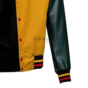 2025 Wholesale Customize Men Varsity Jacket <b>Black</b> Baseball Lettermen <b>Windbreak</b> Winter Streetwear Jackets for Men OEM Serviced - Product Image 2