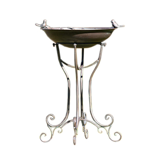 อ่างน้ำนกกลางแจ้ง ที่ให้อาหารนกในสวน ของตกแต่งบ้าน โรงแรม ของประดับสวน สไตล์โมเดิร์น ผิวสีสนิม - Product Image 2