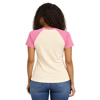 T-shirt à manches raglan neutre pour femme, vêtements de sororité grecque, rose et vert, pour sœurs universitaires, élégant, été, bio
