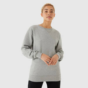 Design personnalisé gris chiné encolure côtelée sweat-shirt pour femmes poignets côtelés ceinture sweat-shirt pour femmes et sweats à capuche d'entraînement pour les femmes - Product Image 4