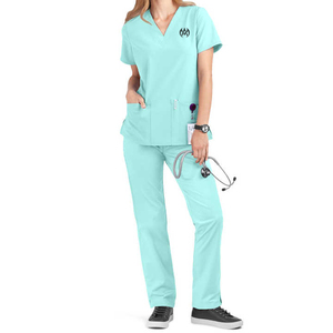 Uniformes de hospital de alta calidad de algodón elástico blanco unisex uniformes de enfermera de lona de verano al por mayor - Product Image 2