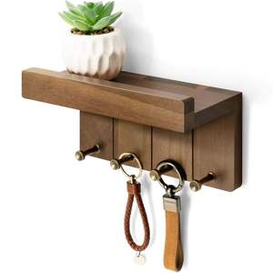 Porte-clés minimaliste en bois avec vase à fleurs intégré. Disponible aux prix de gros. - Product Image 2